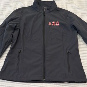 Port Authority Navy Softshell Jacket with Red Embroidered AXΩ